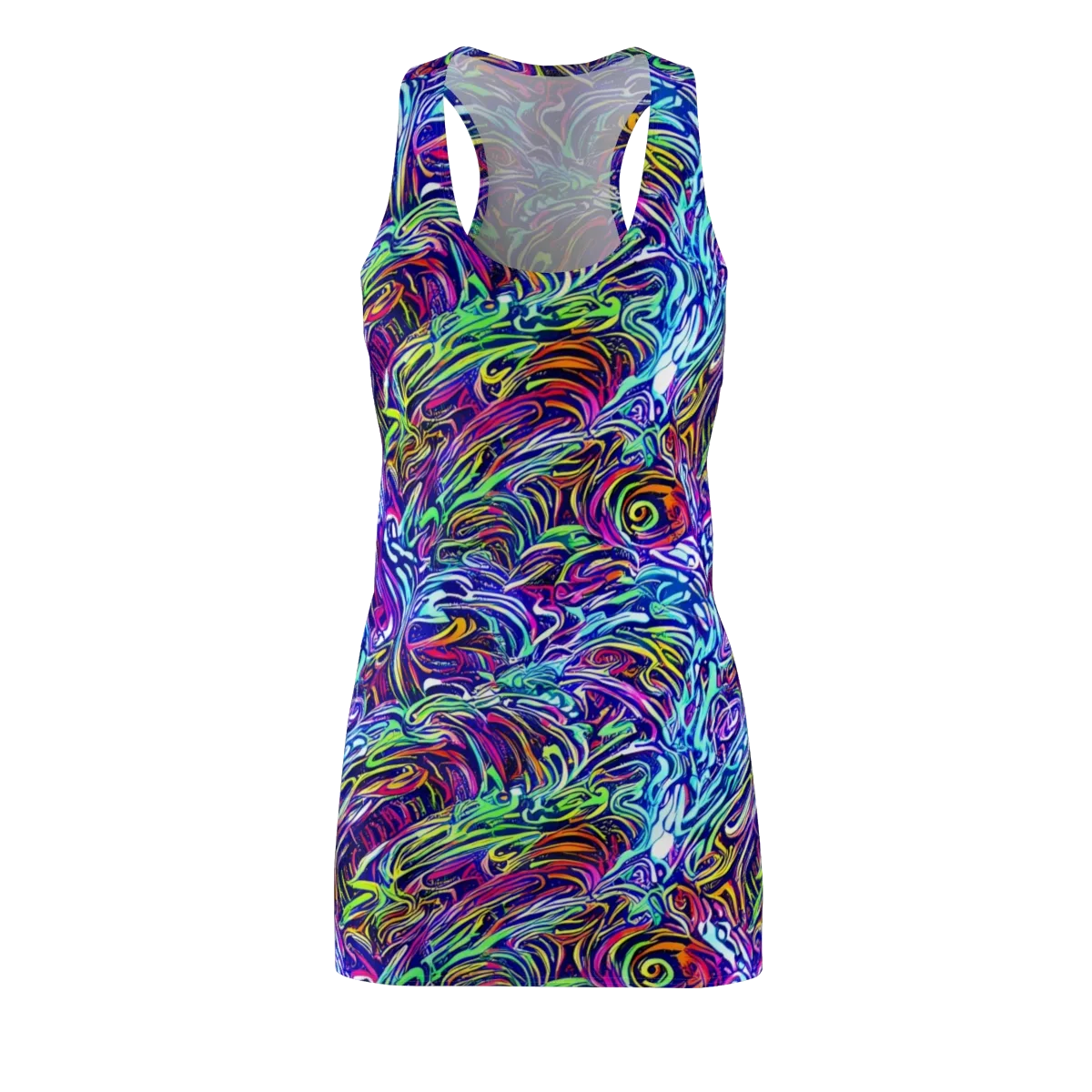 Limefire Labyrinth on Racerback Dress — Front