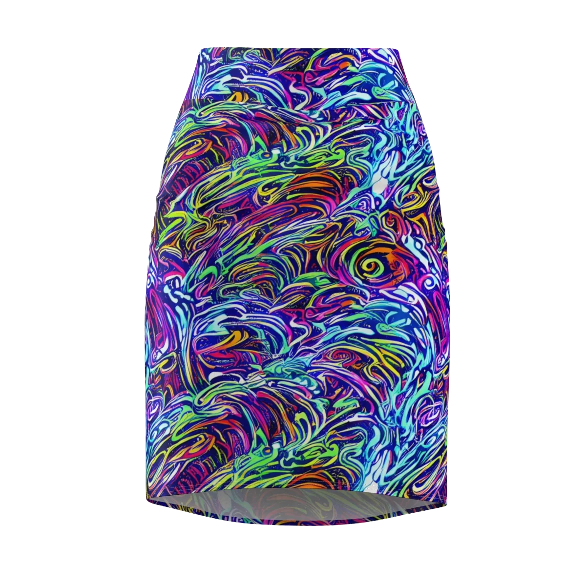 Limefire Labyrinth on Pencil Skirt — Front