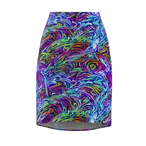 Limefire Labyrinth on a Pencil Skirt