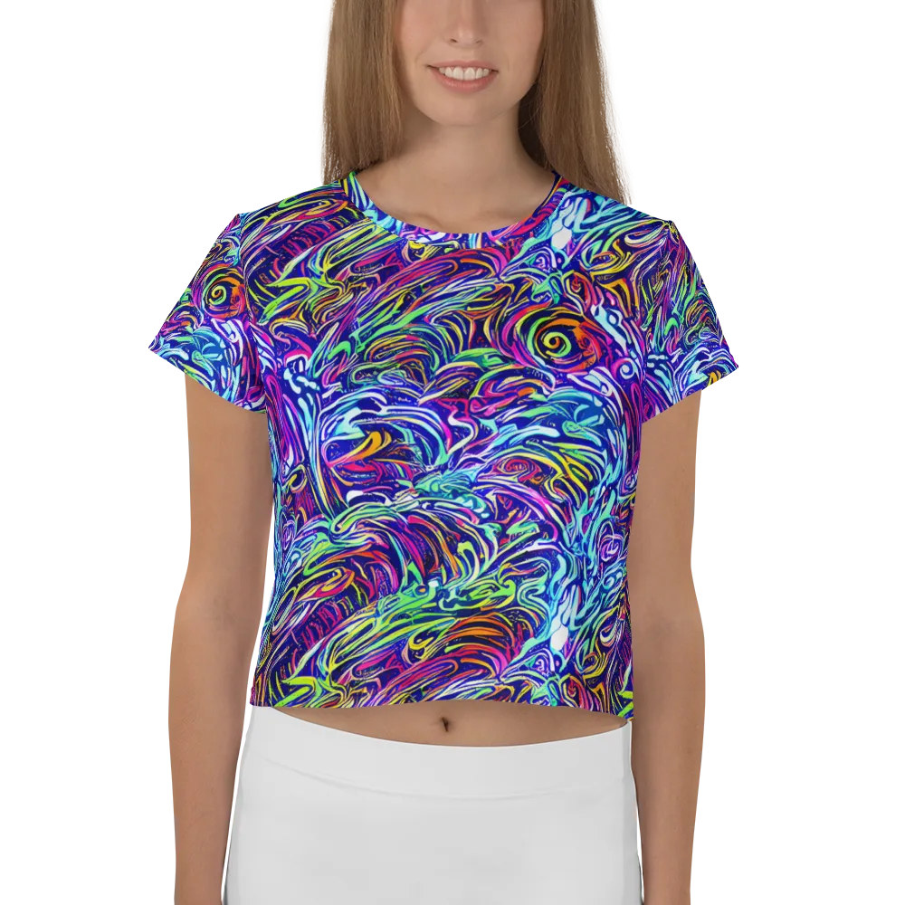 Limefire Labyrinth on Crop Tee — Front