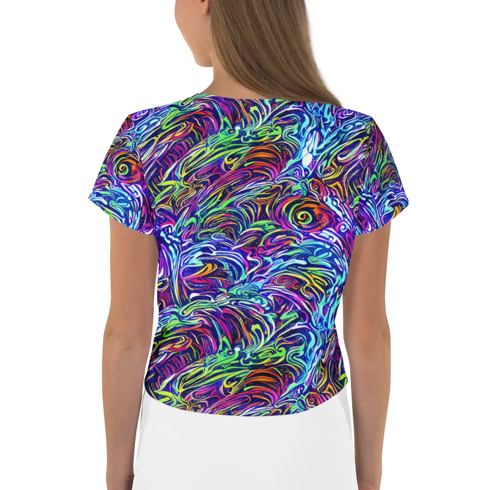 Limefire Labyrinth on Crop Tee — Back