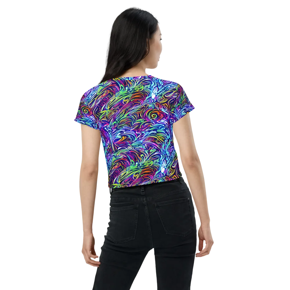 Limefire Labyrinth on Crop Tee — Back