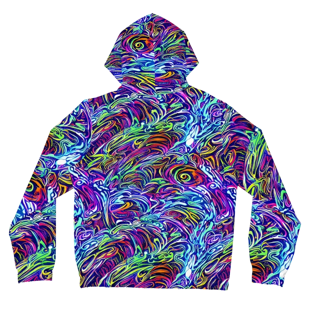 Limefire Labyrinth on Women's Full-Zip Hoodie — Back