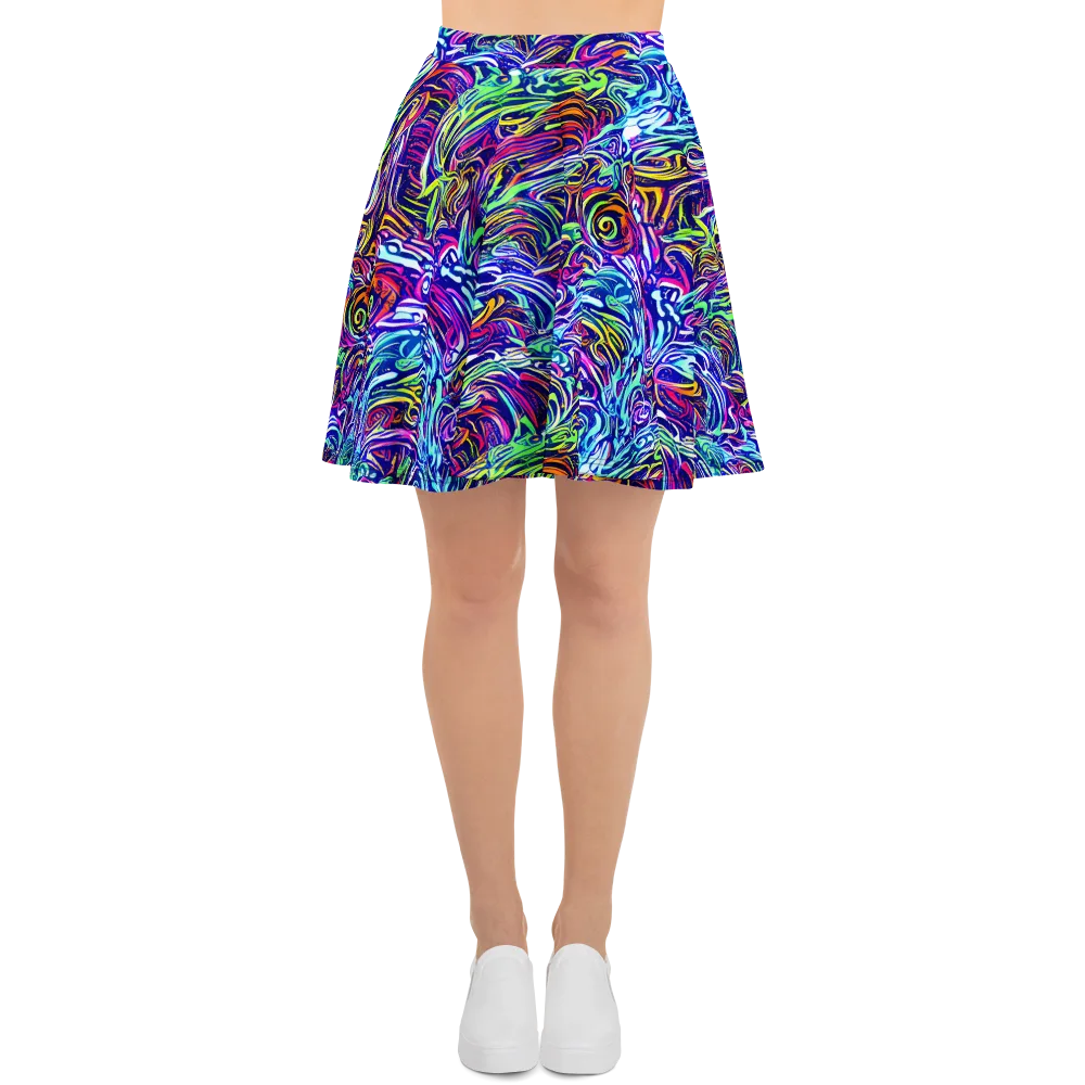 Limefire Labyrinth on Skater Skirt — Front