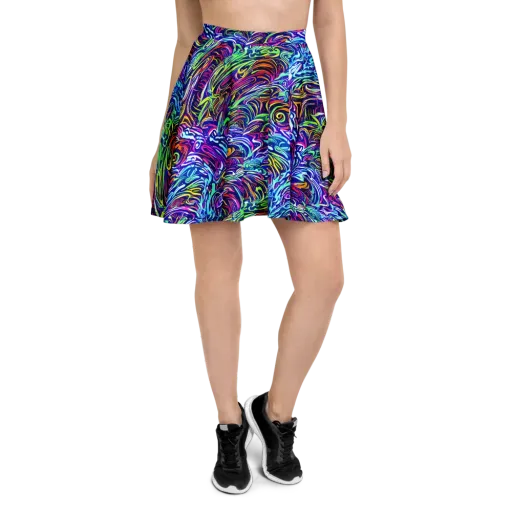 Limefire Labyrinth on a Skater Skirt