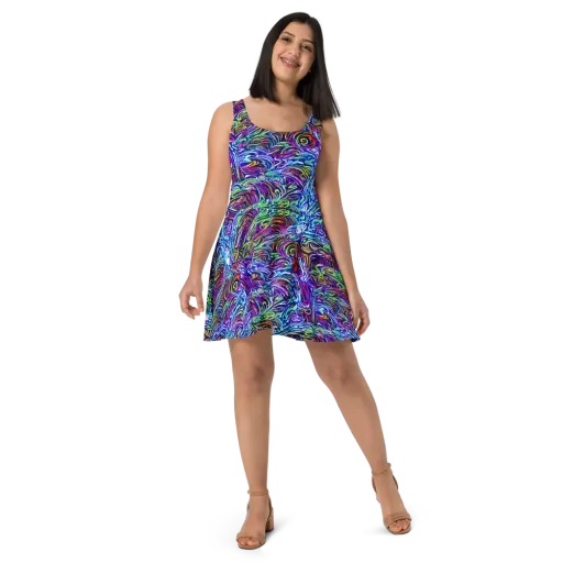Limefire Labyrinth on a Skater Dress