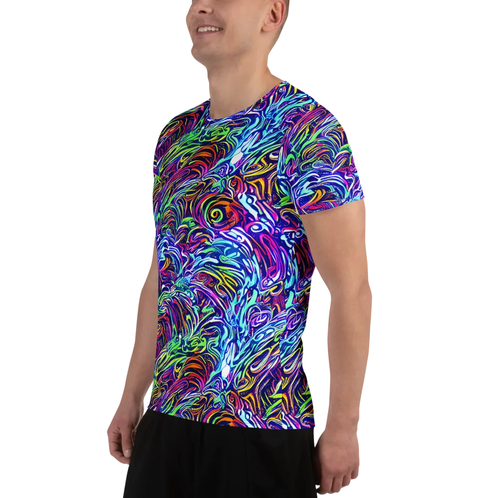 Limefire Labyrinth on Men's Athletic T-Shirt — Left