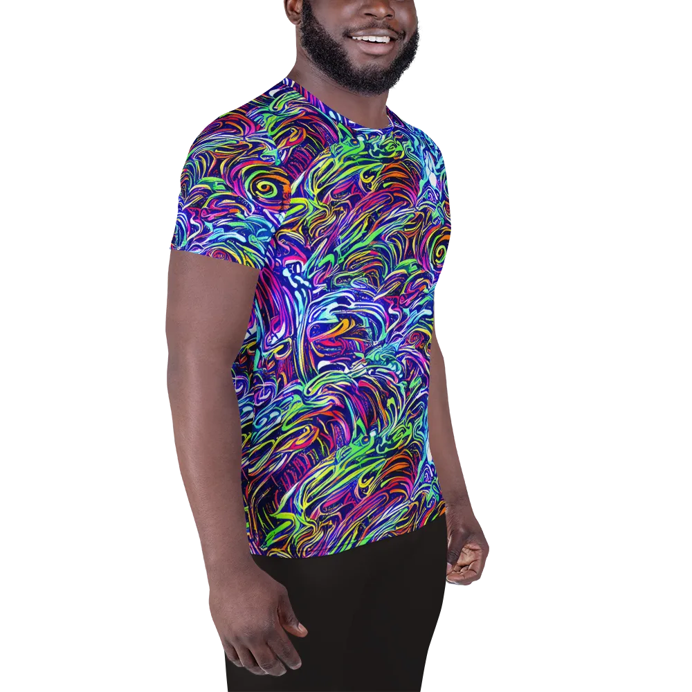 Limefire Labyrinth on Men's Athletic T-Shirt — Right
