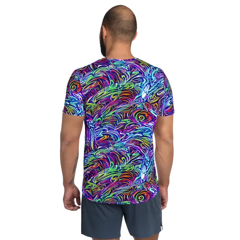 Limefire Labyrinth on Men's Athletic T-Shirt — Back