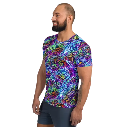 Limefire Labyrinth on a Men's Athletic T-Shirt
