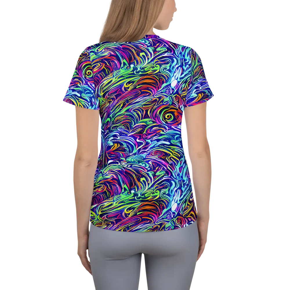 Limefire Labyrinth on Women's Athletic T-Shirt — Back