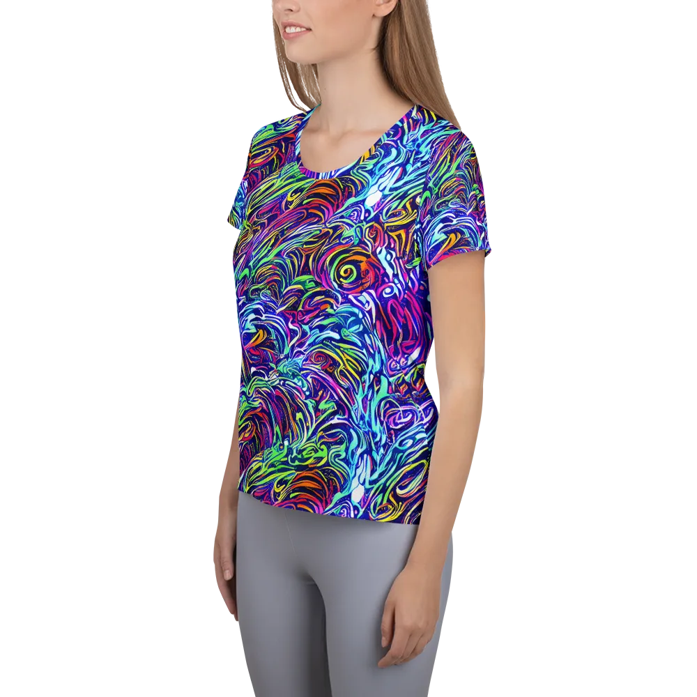 Limefire Labyrinth on Women's Athletic T-Shirt — Left