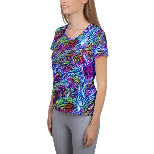 Limefire Labyrinth on a Women's Athletic T-Shirt
