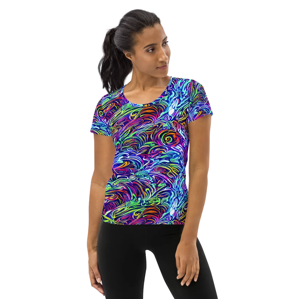 Limefire Labyrinth on Women's Athletic T-Shirt — Front