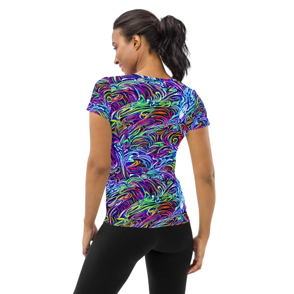 Limefire Labyrinth on Women's Athletic T-Shirt — Back