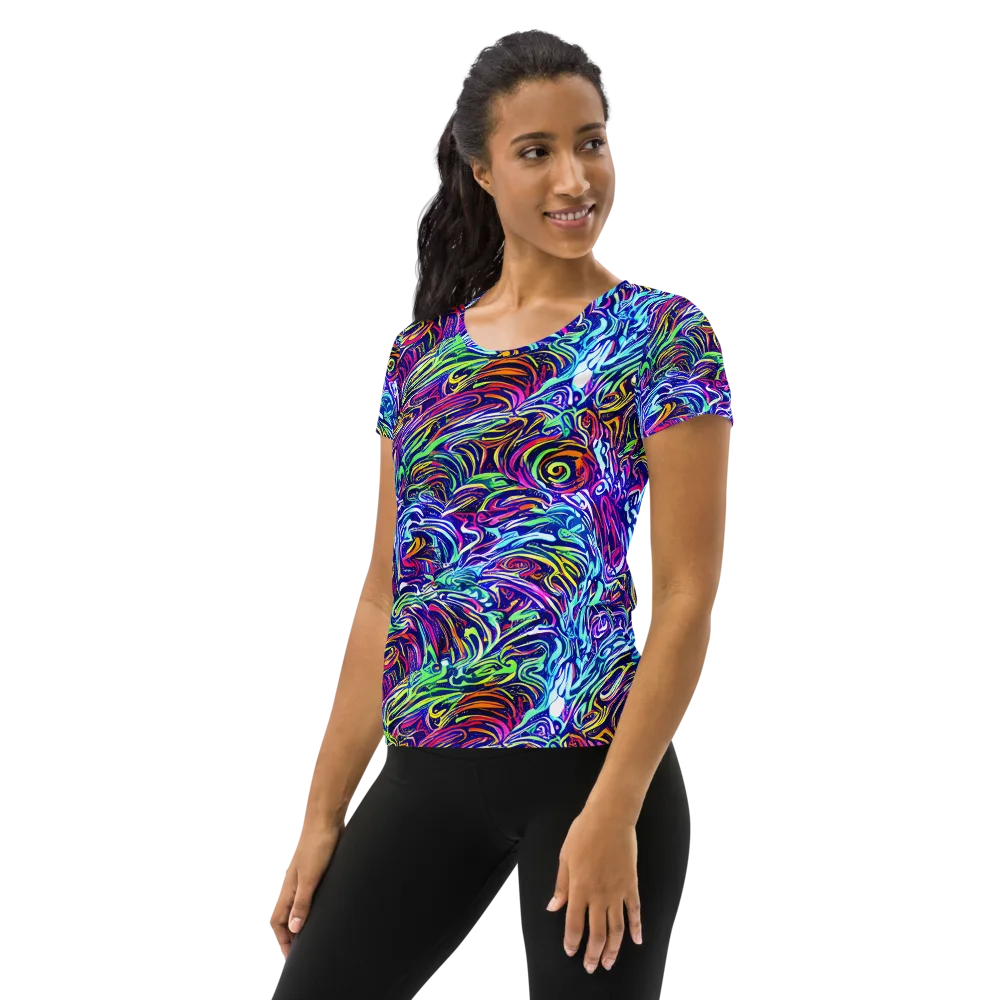 Limefire Labyrinth on Women's Athletic T-Shirt — Left