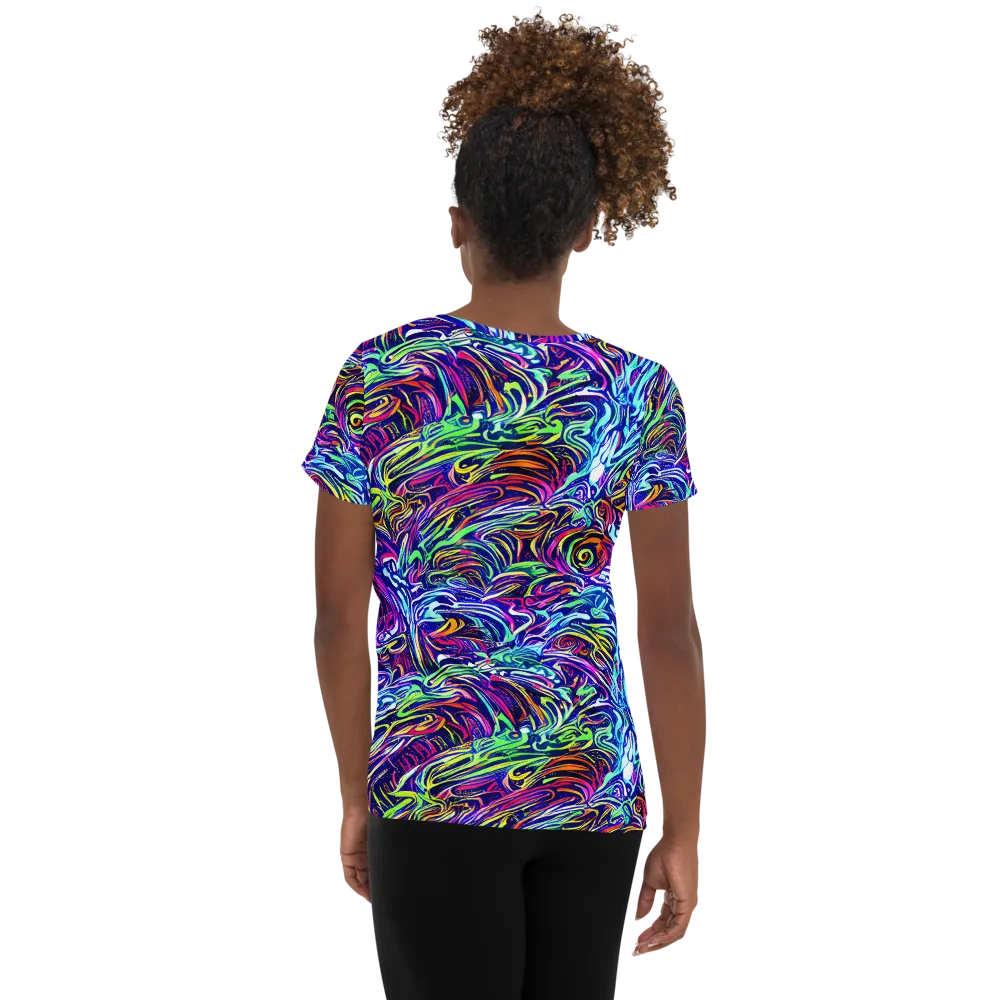 Limefire Labyrinth on Women's Athletic T-Shirt — Back