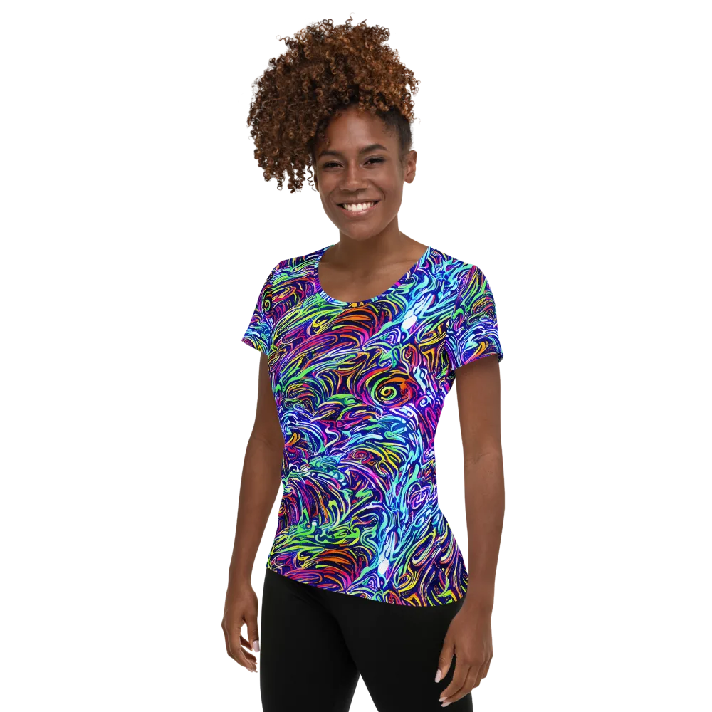Limefire Labyrinth on Women's Athletic T-Shirt — Left