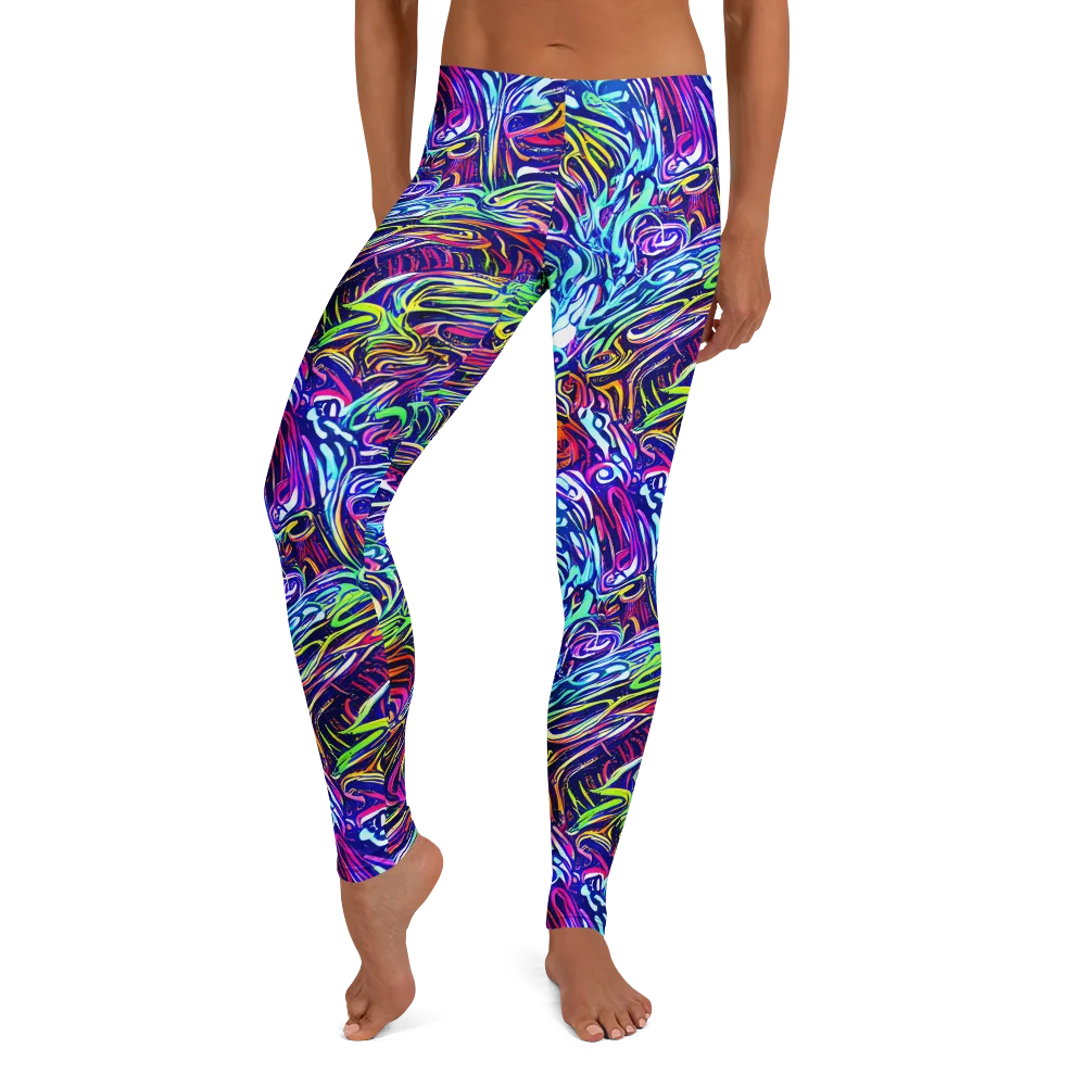 Limefire Labyrinth on Leggings — Front