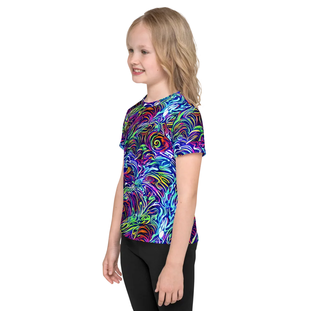 Limefire Labyrinth on Kids Crew Neck T-Shirt — Left