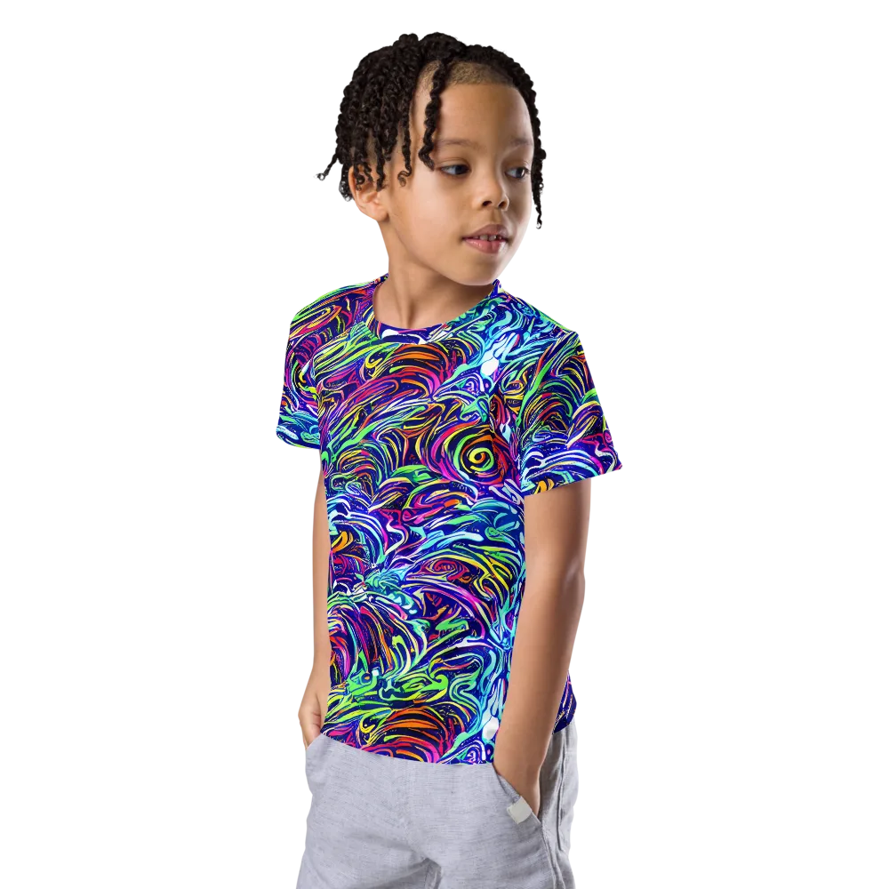Limefire Labyrinth on Kids Crew Neck T-Shirt — Left Front