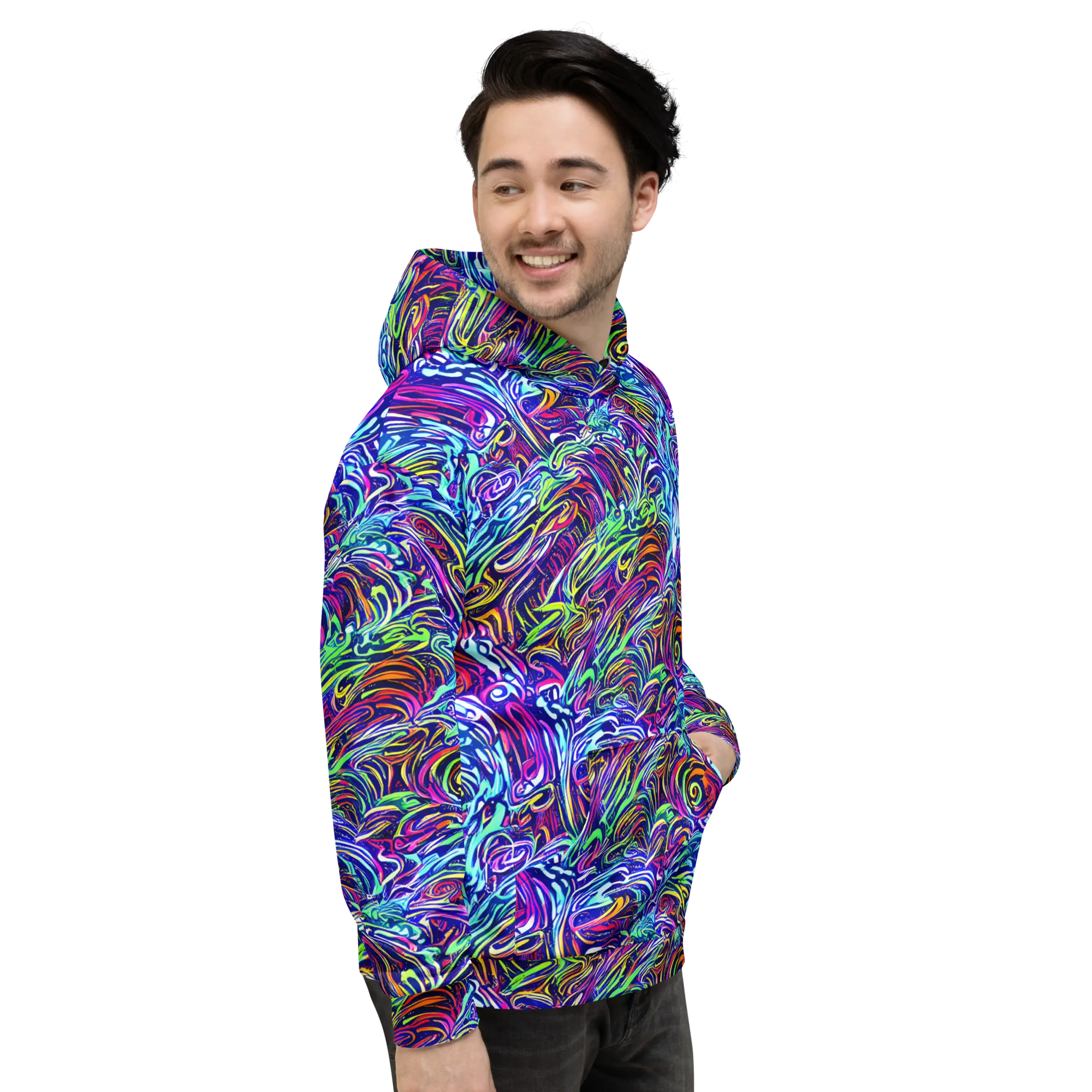 Limefire Labyrinth on Hoodie — Right