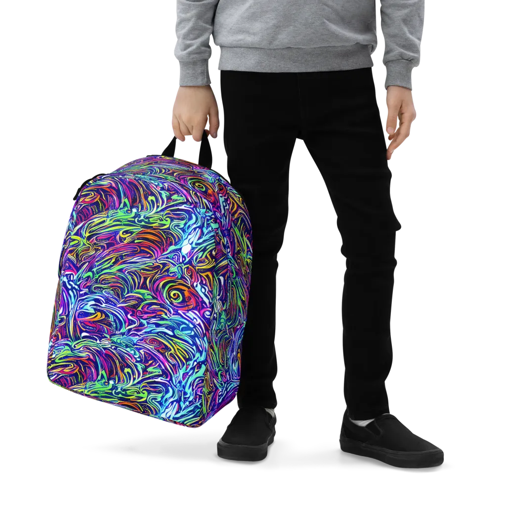 Limefire Labyrinth on Minimalist Backpack — Zoomed-in