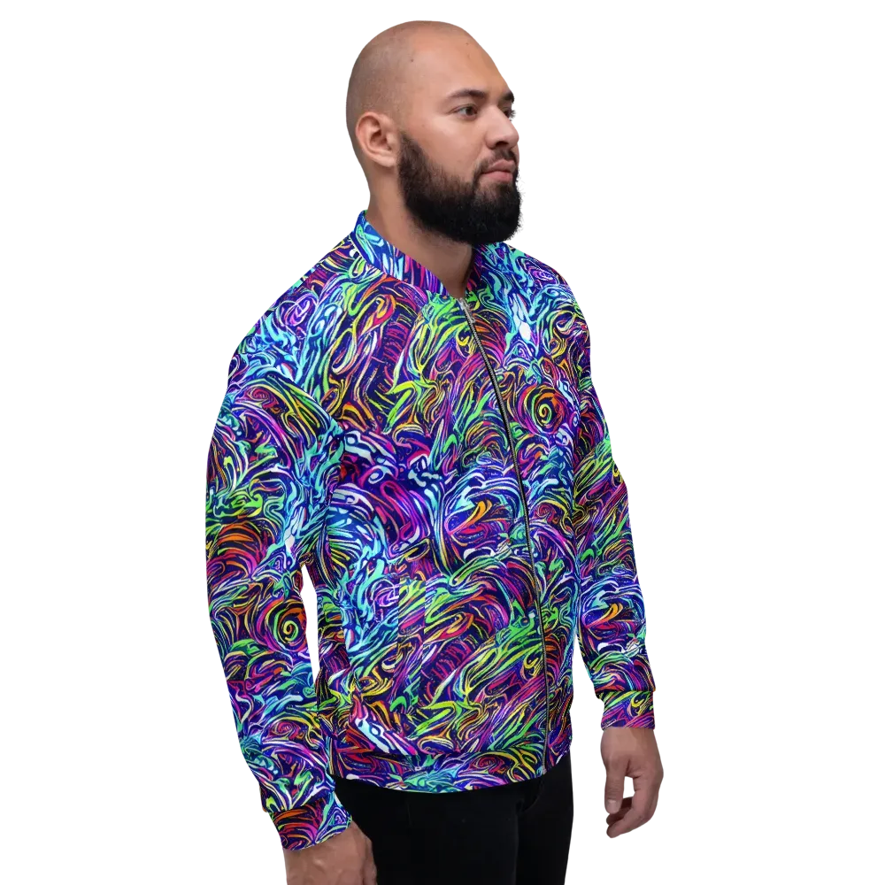 Limefire Labyrinth on Bomber Jacket — Right