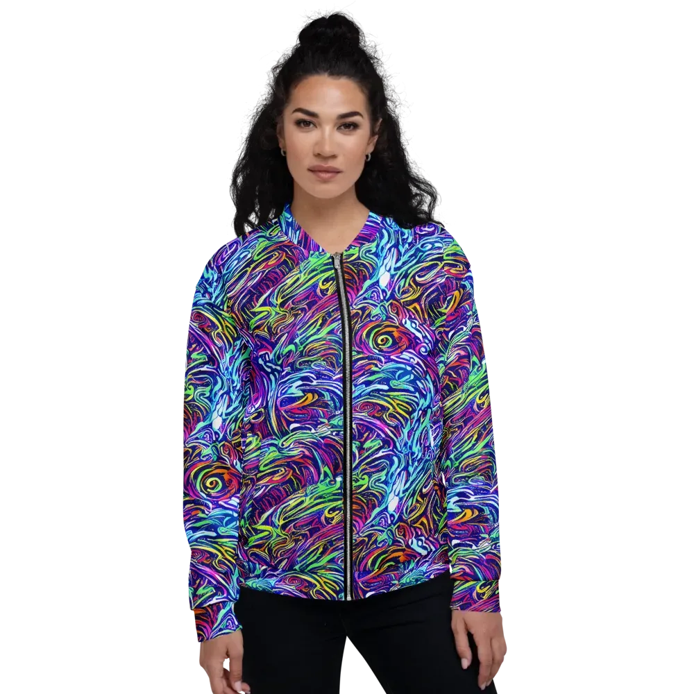 Limefire Labyrinth on Bomber Jacket — Front