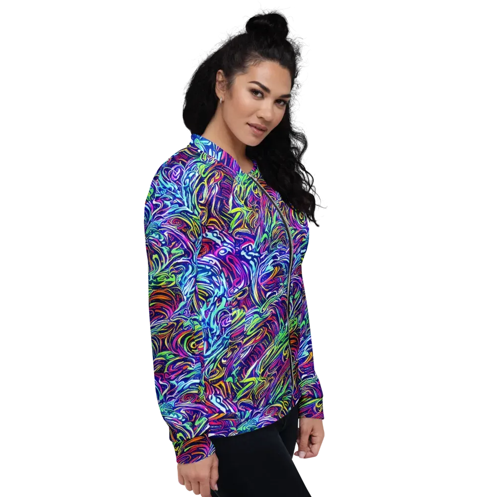 Limefire Labyrinth on Bomber Jacket — Right