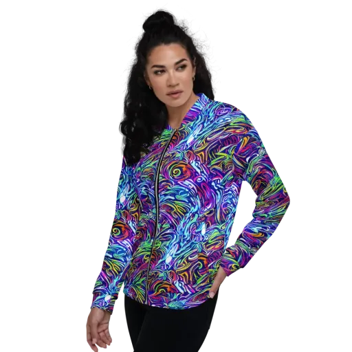 Limefire Labyrinth on a Bomber Jacket
