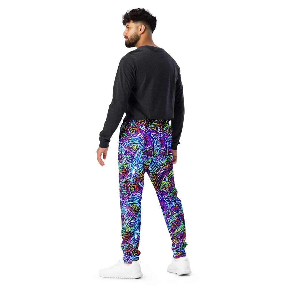 Limefire Labyrinth on Men's Joggers — Back