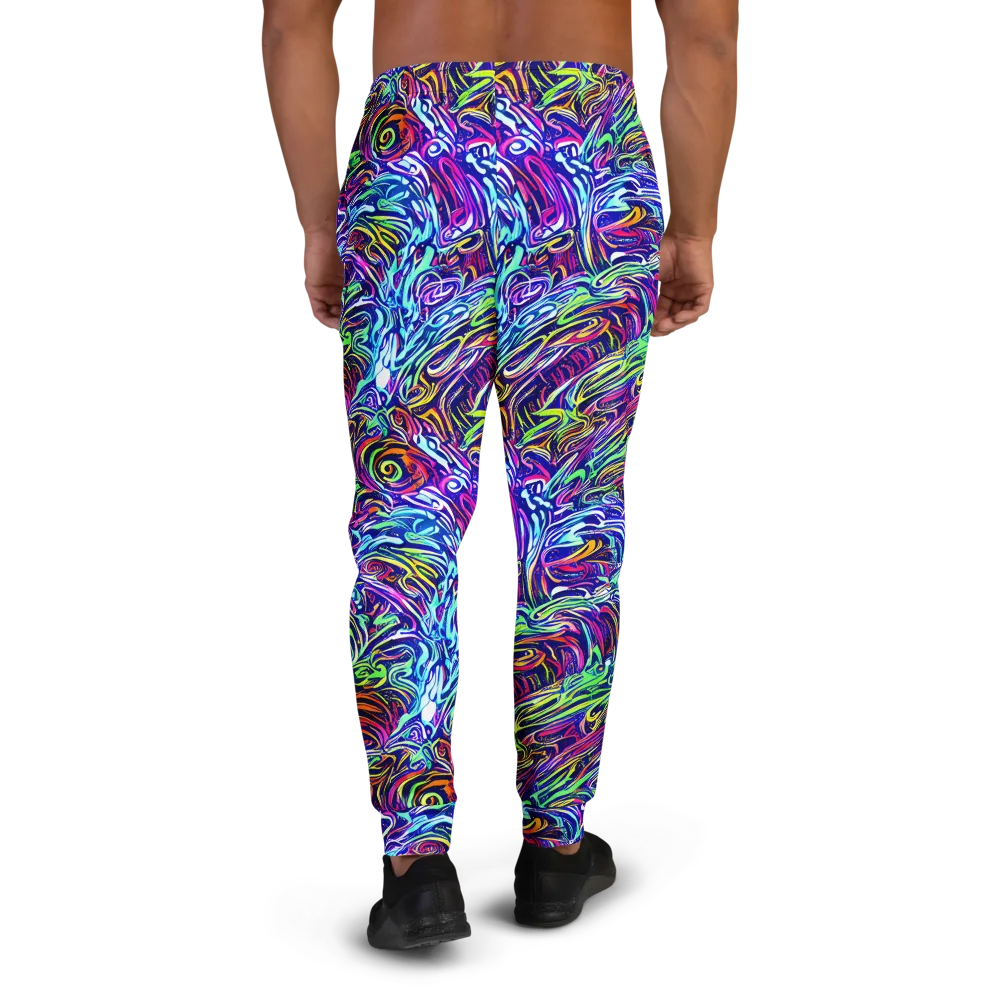 Limefire Labyrinth on Men's Joggers — Back