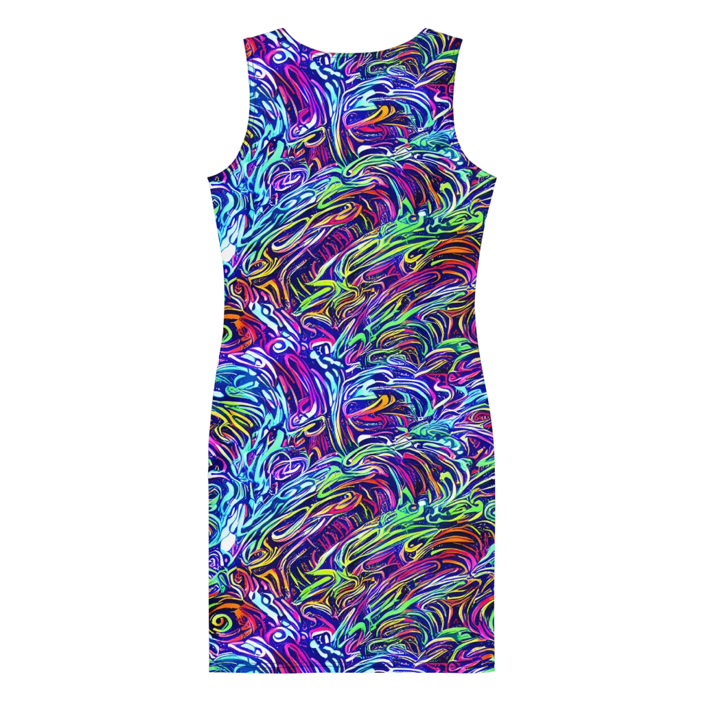 Limefire Labyrinth on Bodycon Dress — Back