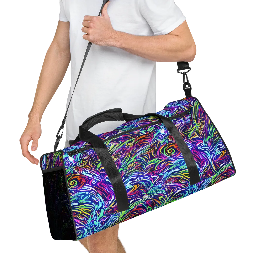 Limefire Labyrinth on Duffle Bag — Right Front