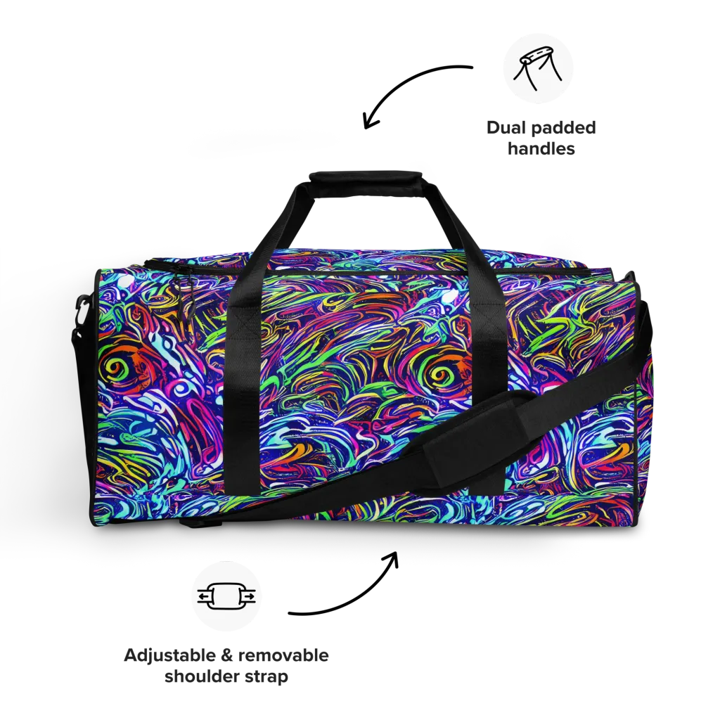 Limefire Labyrinth on Duffle Bag — Front
