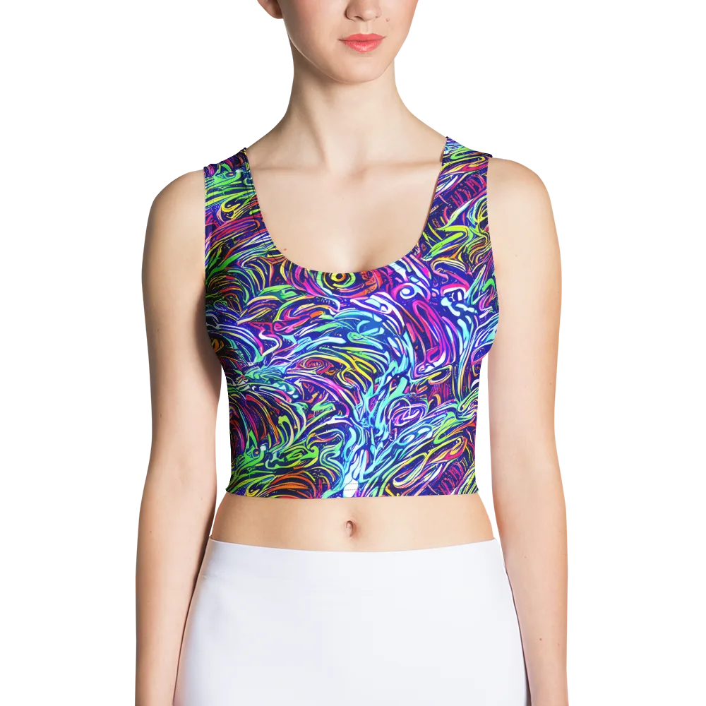 Limefire Labyrinth on Crop Top — Front