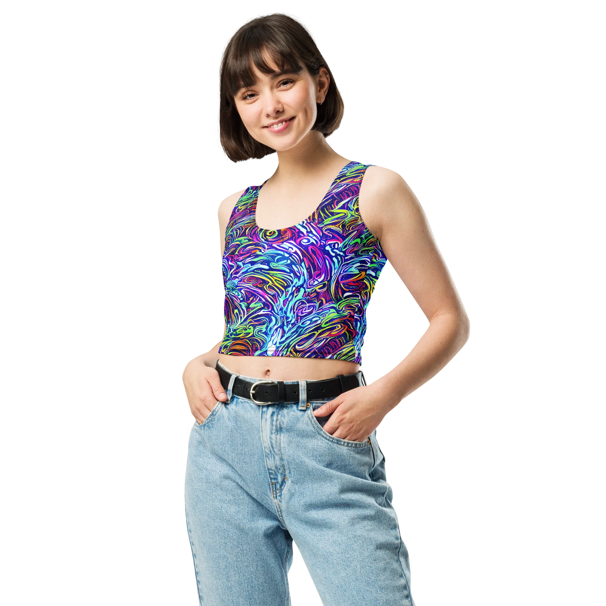 Limefire Labyrinth on Crop Top — Front