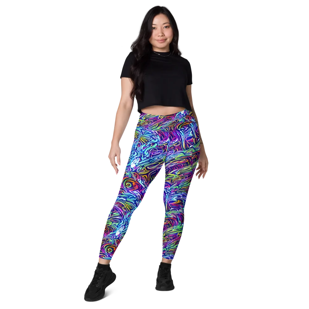 Limefire Labyrinth on Leggings with Pockets — Front
