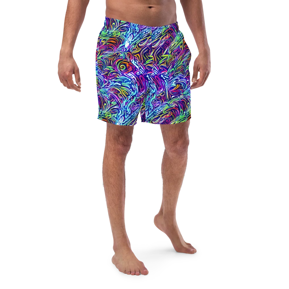 Limefire Labyrinth on Swim Trunks — Front
