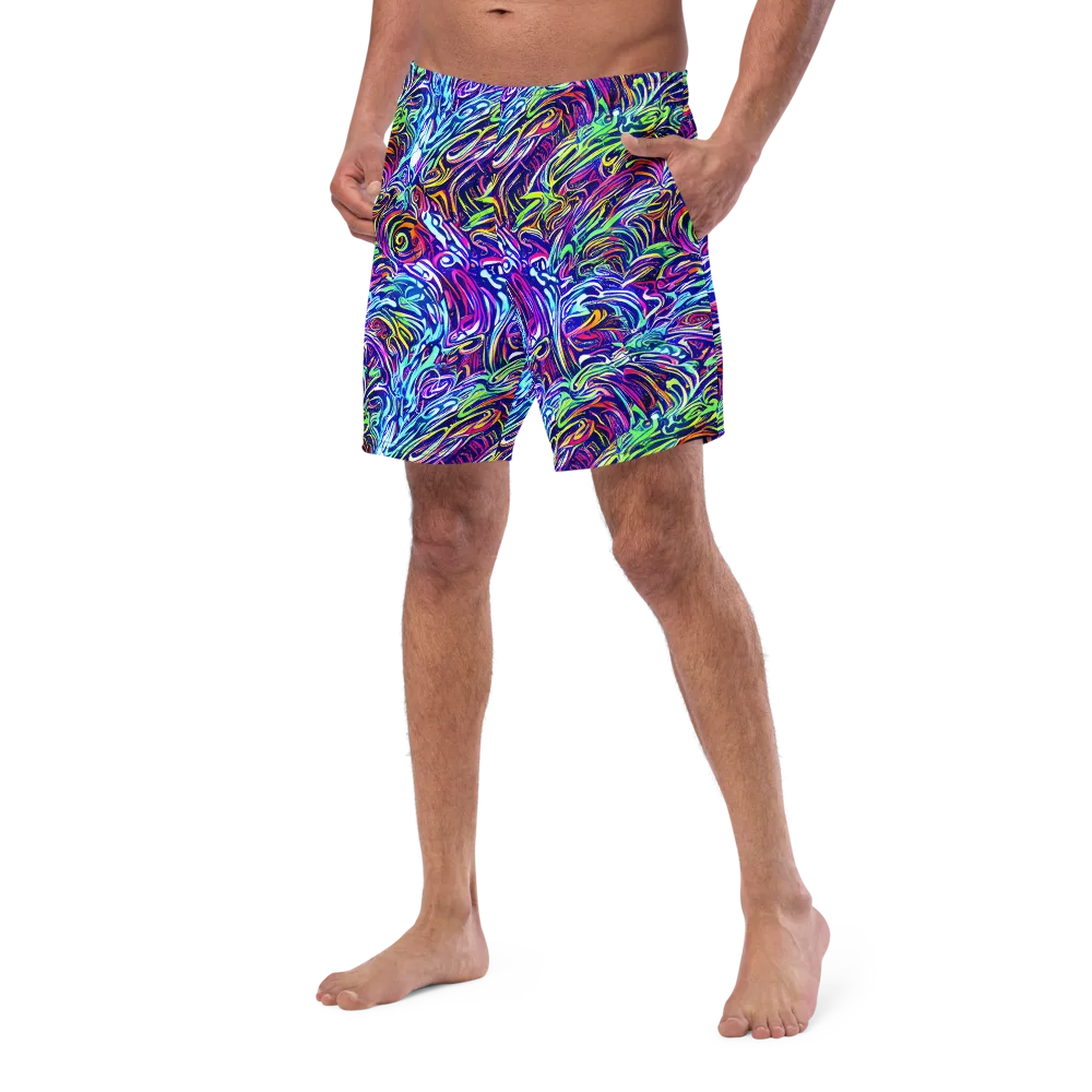 Limefire Labyrinth on Swim Trunks — Left Front