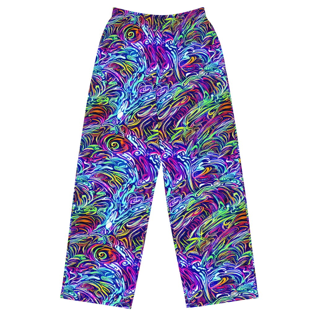 Limefire Labyrinth on Wide-Leg Pants — Front