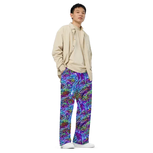 Limefire Labyrinth on a Wide-Leg Pants