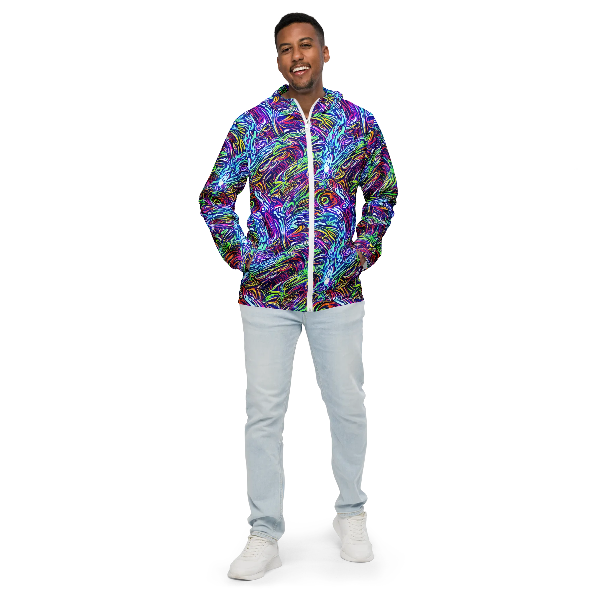Limefire Labyrinth on Men's Windbreaker — Front