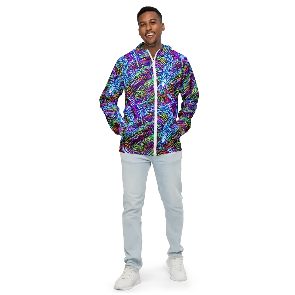 Limefire Labyrinth on Men's Windbreaker — Front