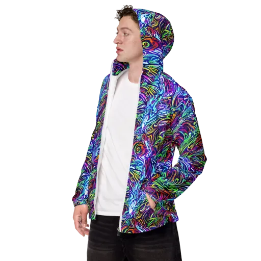 Limefire Labyrinth on a Men's Windbreaker