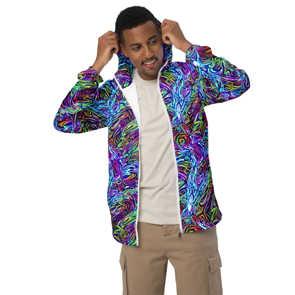 Limefire Labyrinth on Men's Windbreaker — Front