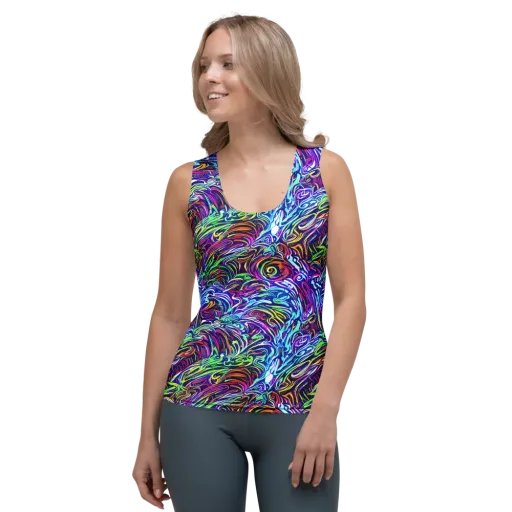Limefire Labyrinth on a Women's Tank Top