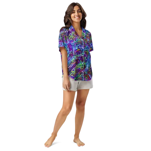 Limefire Labyrinth on a Women's Short Sleeve Pajama Top