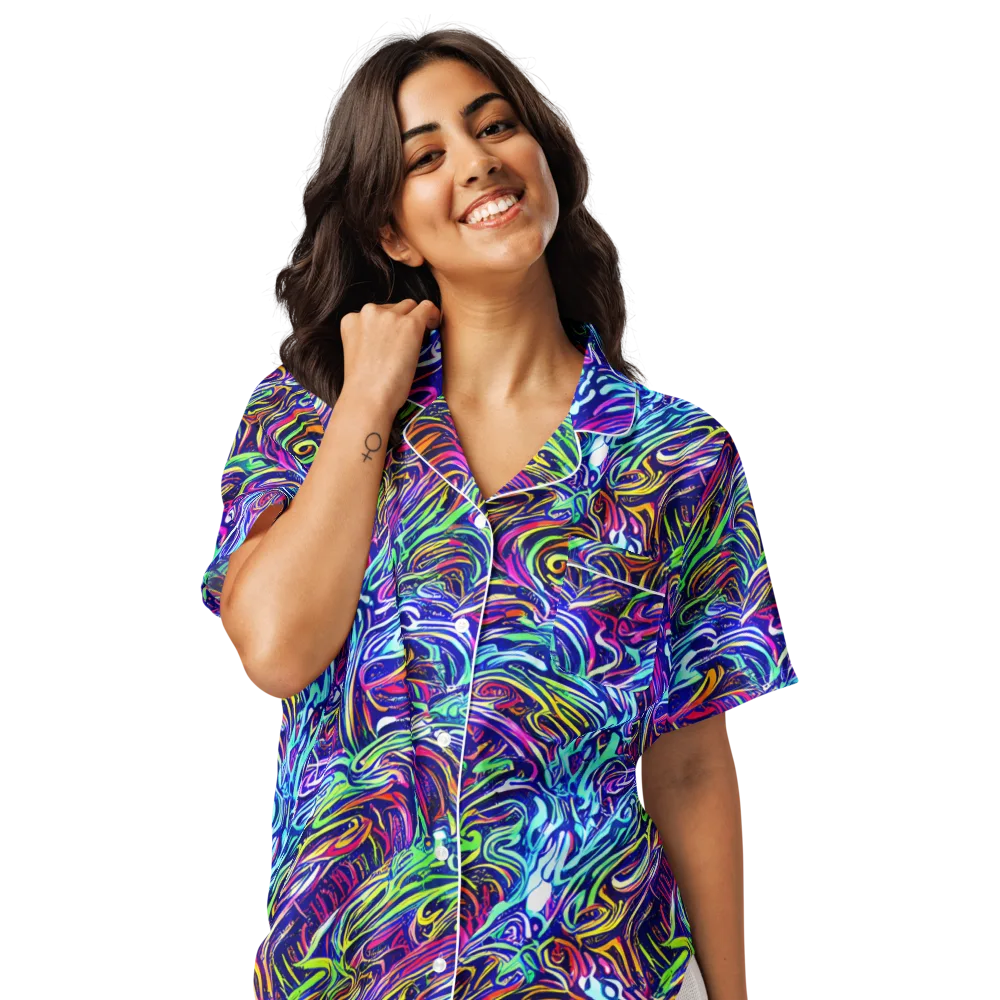 Limefire Labyrinth on Women's Short Sleeve Pajama Top — Front